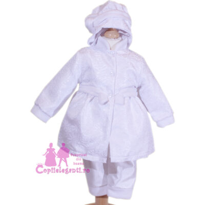 Compleu alb pentru botez fetite C225