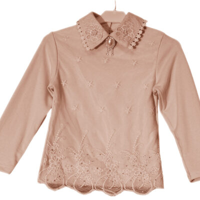 BLUZA ROZ CU DANTELA B1014-5