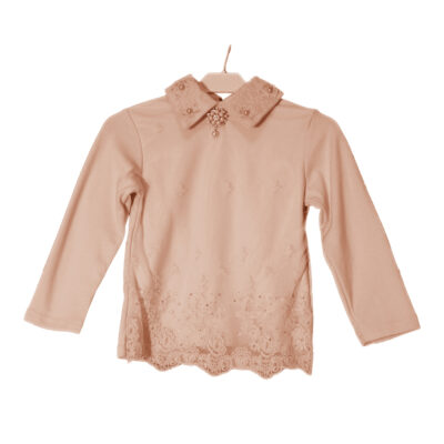 Bluza roz cu dantela B1014-4