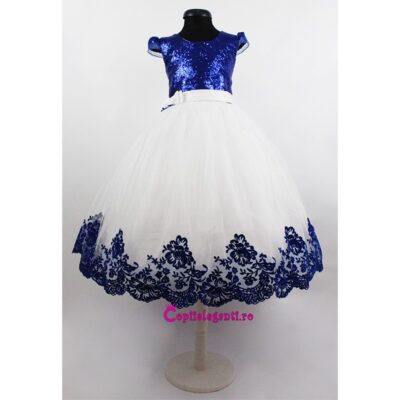 ROCHIE PAIETE SI DANTELA ALBASTRU ELECTRIC R1182-3