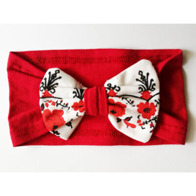 Bentita rosie cu funda traditionala