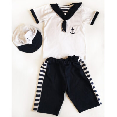 Compleu stil marinar cu basca C1611-1