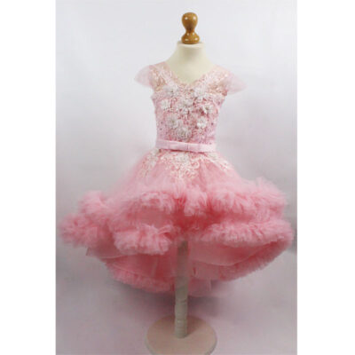 Rochie roz cu trena Coralia R1856-2