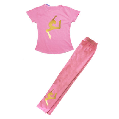 Compleu fetite tricou si colanti COM0002-1