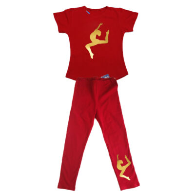 Compleu fetite tricou si colanti COM0002-3