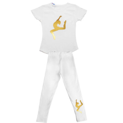 Compleu fetite tricou si colanti COM0002-2