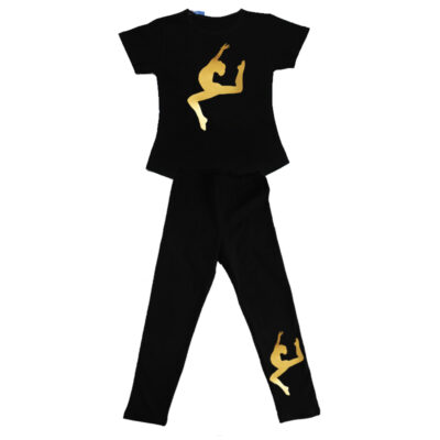 Compleu fetite tricou si colanti COM0002