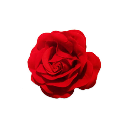 Clama / brosa trandafir rosu textil A1973