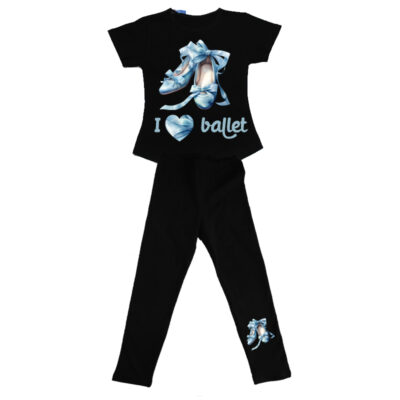 Compleu fetite tricou si colanti COM0002-6