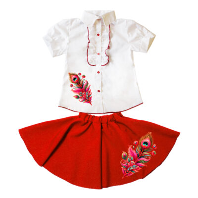 Compleu fetite camasa si fusta COM0004-1