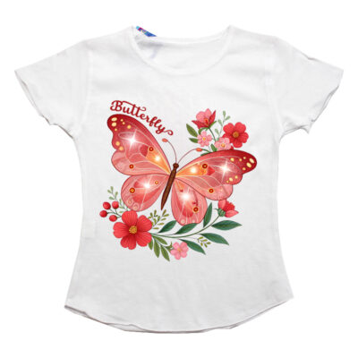 Tricou cu fluture pentru fetite H1614-57