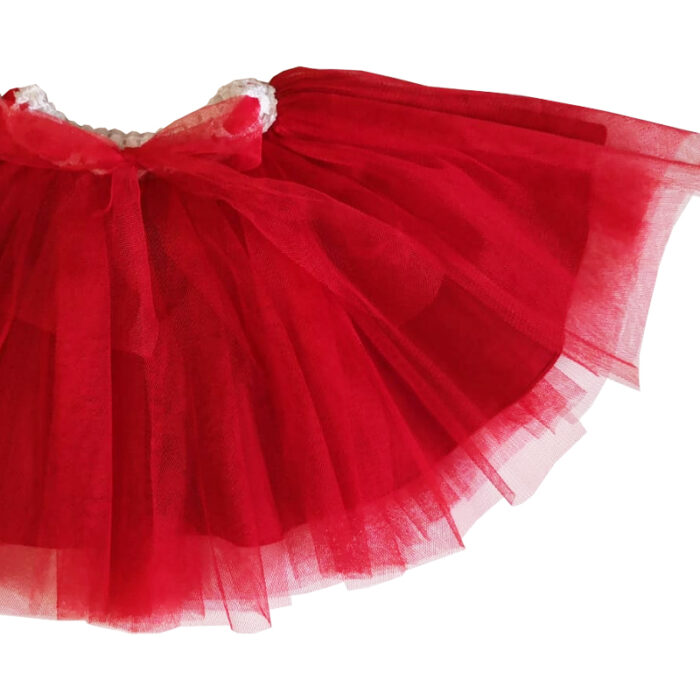 Fusta rosie din tulle F2071-1 - imagine 4