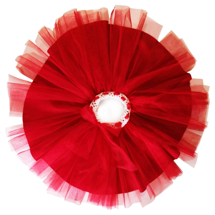 Fusta rosie din tulle F2071-1 - imagine 3