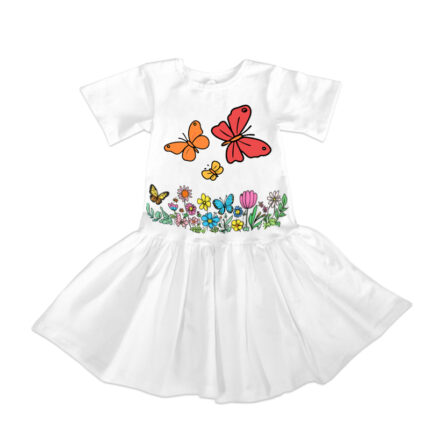 Rochie alba pentru fetite R2066-1
