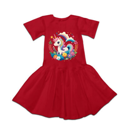 Rochie rosie pentru fetite R2067-1