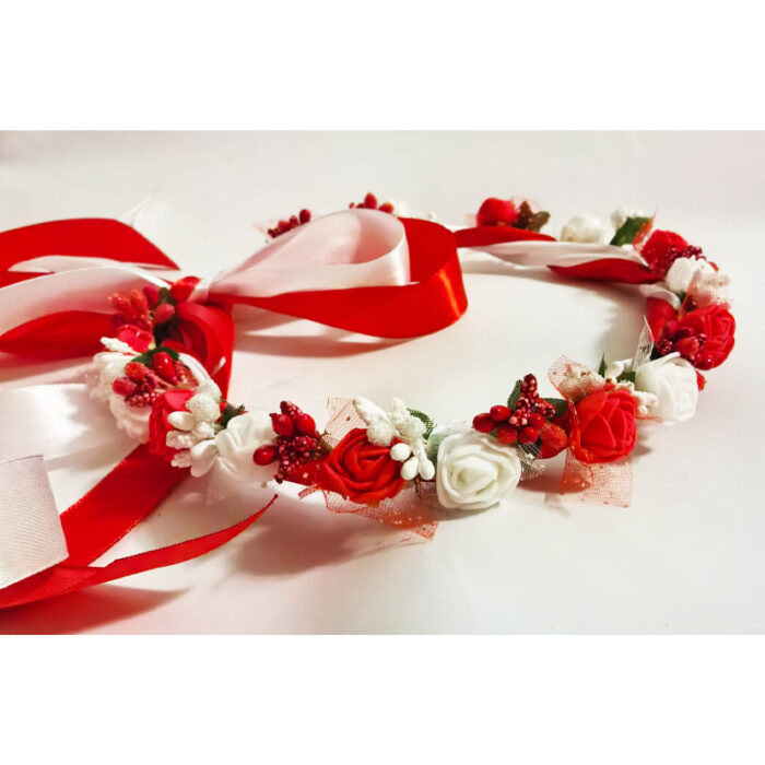Bentita flori alb rosii CE00085-11 - imagine 5