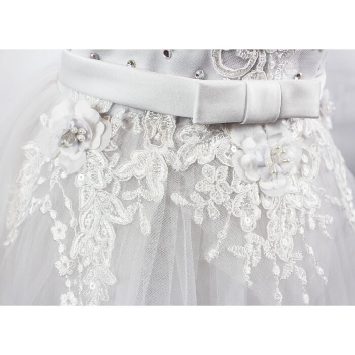 Rochie alba printese cu dantela aplicata R1862-1 - imagine 6