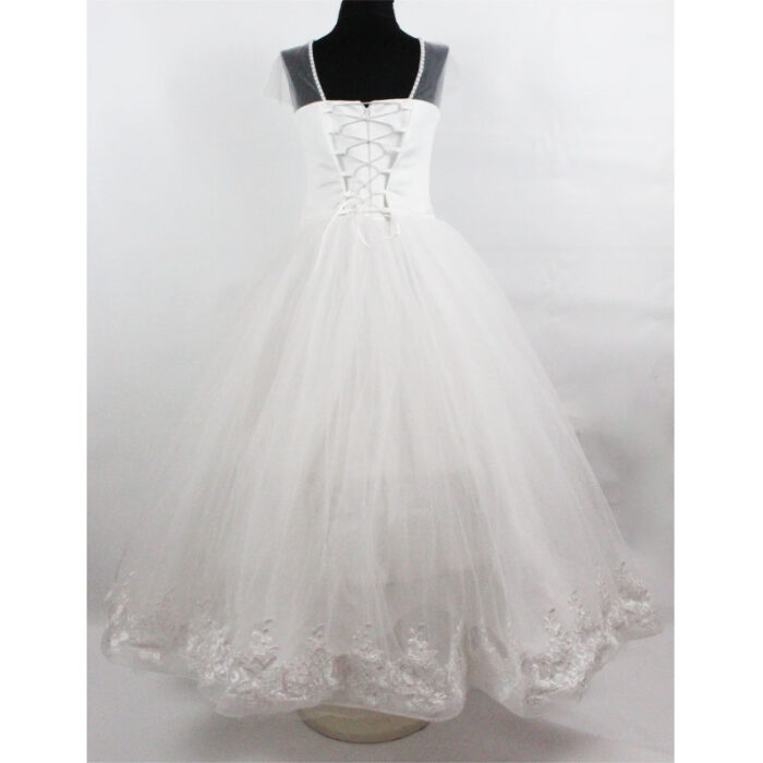 Rochie alba printese cu dantela aplicata R1862-1 - imagine 8
