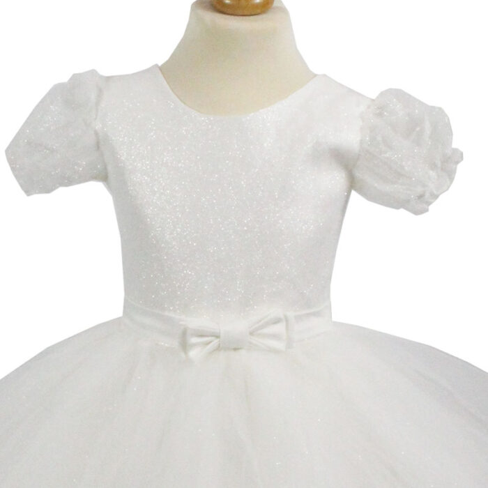 Rochie alba cu sclipici R1861-1 - imagine 7
