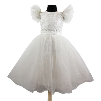 Rochie ivory cu sclipici R1861-2