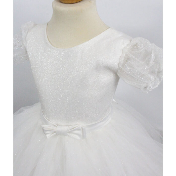 Rochie alba cu sclipici R1861-1 - imagine 2