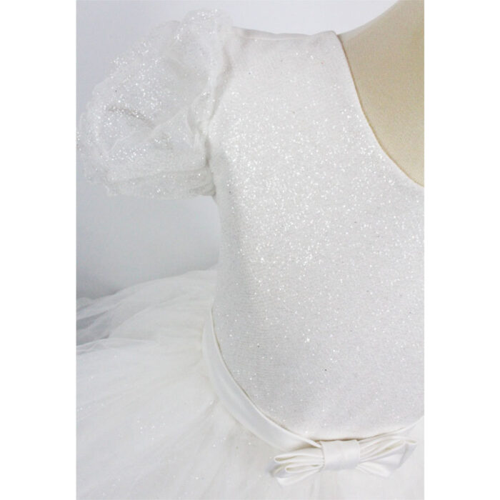 Rochie alba cu sclipici R1861-1 - imagine 5