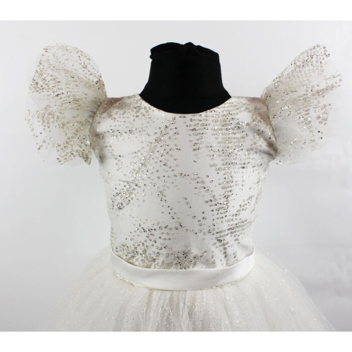 Rochie ivory cu sclipici R1861-2 - imagine 5