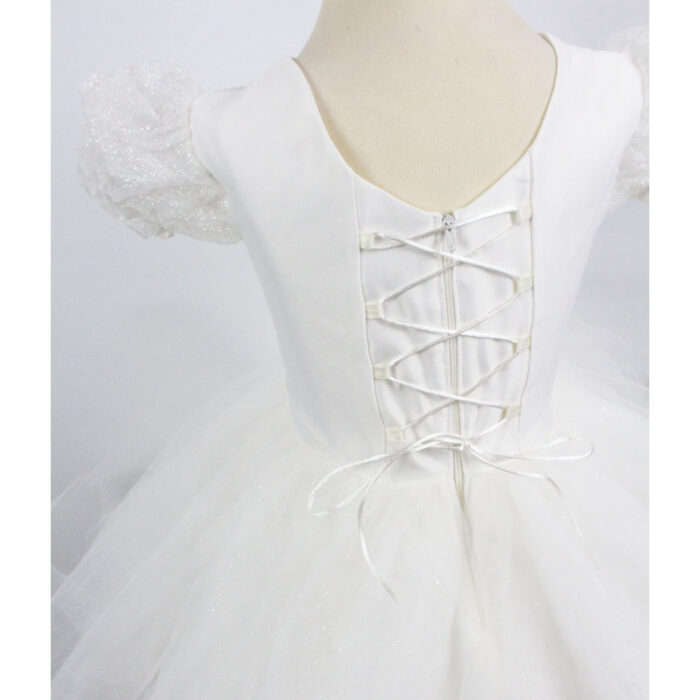 Rochie alba cu sclipici R1861-1 - imagine 3
