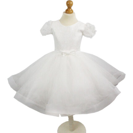Rochie alba cu sclipici R1861-1