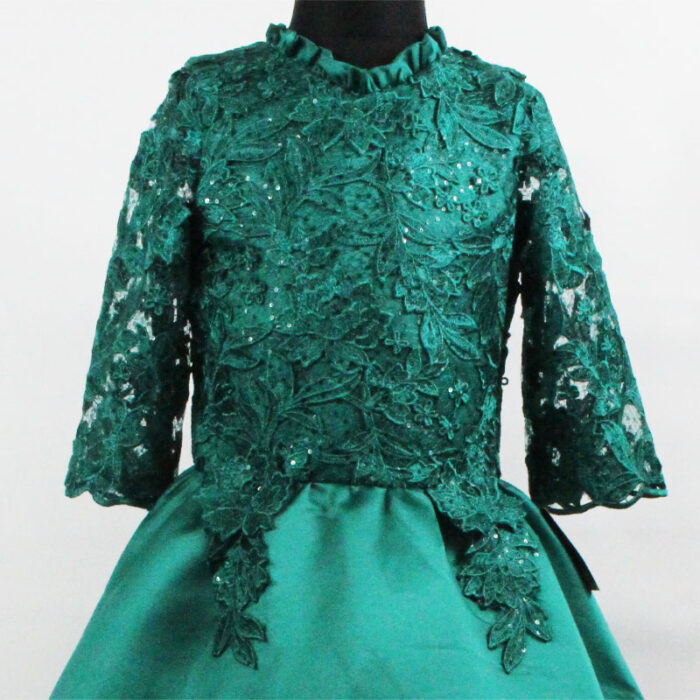 Rochie lunga printesa verde R1750-1 - imagine 2
