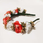 Coronita flori alb-rosii cu auriu CE00099-26 - imagine 4