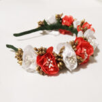 Coronita flori alb-rosii cu auriu CE00099-26