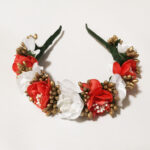 Coronita flori alb-rosii cu auriu CE00099-26 - imagine 2