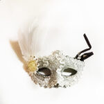 Masca alba carnaval A2087-3 - imagine 2