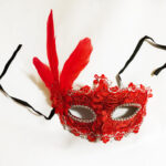 Masca rosie carnaval A2087-1 - imagine 2