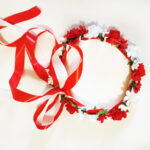 Bentita flori alb rosii CE00163 - imagine 2