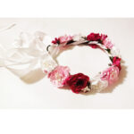 Bentita flori alb-roz CE00144-3 - imagine 3