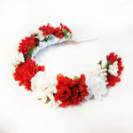 Coronita flori alb-rosii CE00162