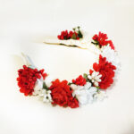 Coronita flori alb-rosii CE00162 - imagine 2