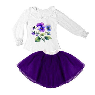 Compleu fetite cu panseluta COM0001-5