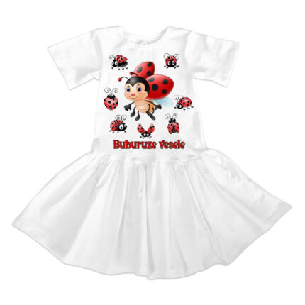 Rochie alba buburuze