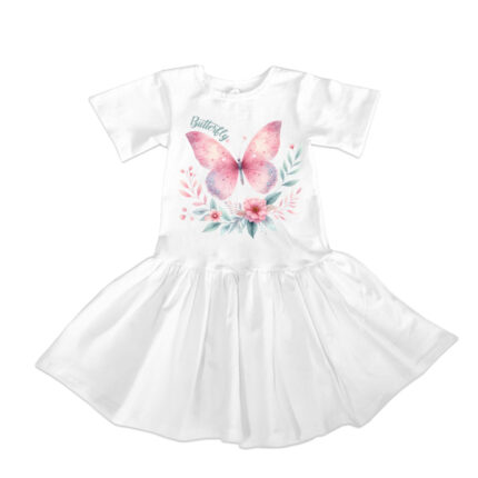 Rochie alba fluture