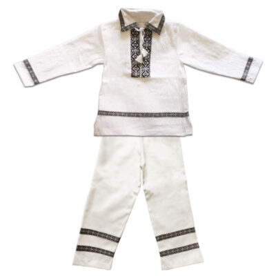 Costum traditional baieti cu motiv negru