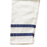 Pantaloni albi motiv albastru H2080-1 - imagine 2