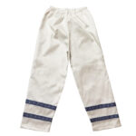 Pantaloni albi motiv albastru H2080-1 - imagine 3
