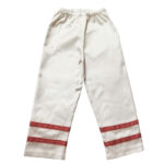 Pantaloni albi motiv rosu H2080-2 - imagine 4