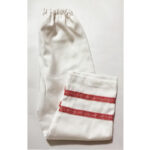 Pantaloni albi motiv rosu H2080-2 - imagine 6