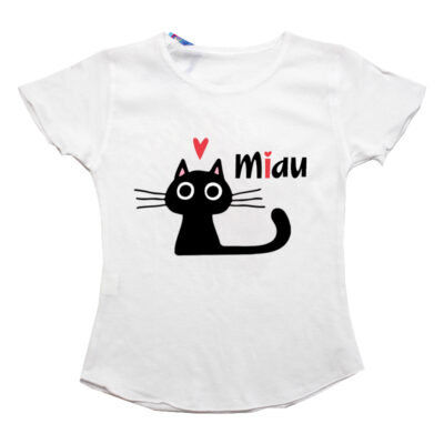 Tricou fete cu pisica