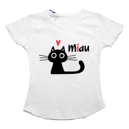 Tricou fete cu pisica