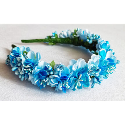 Coronita flori bleu si stamine